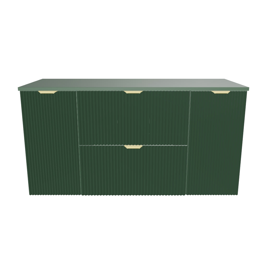 Waschtischunterschrank 120 cm mit 2 Türen und 2 Schubladen Willy - Salbei