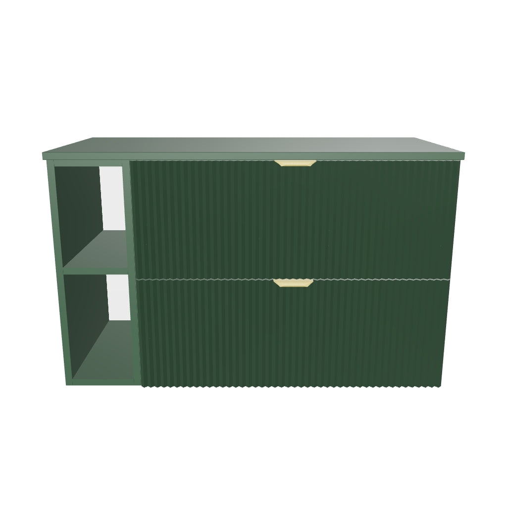 Waschtischunterschrank mit Regal 100 cm Willy - Salbei