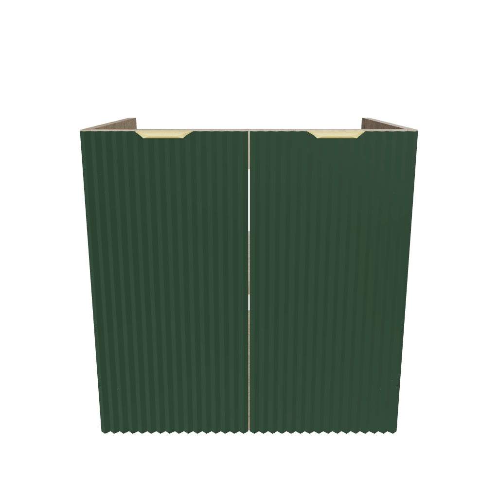 Waschtischunterschrank 60 cm mit Türen, ohne Oberteil Willy - Salbei/Walnuss