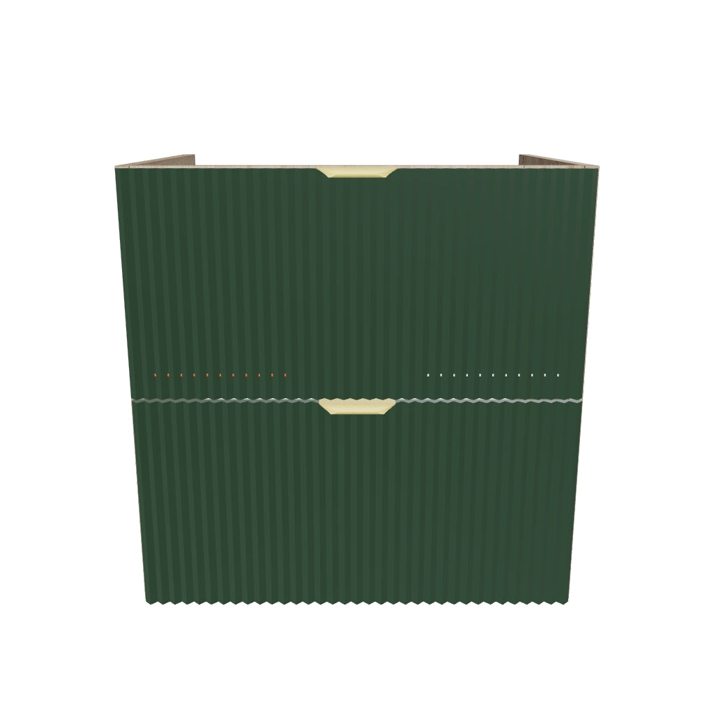 Waschtischunterschrank 60 cm, ohne Oberteil Willy - Salbei/Walnuss