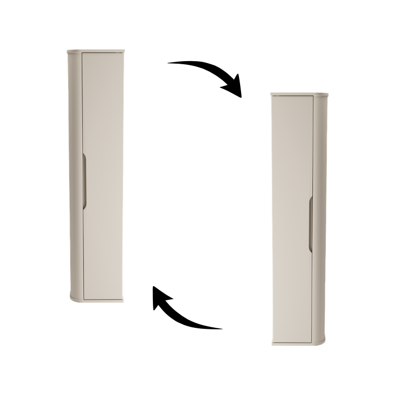 Bad Hochschrank 160 cm abgerundet Luma - Kaschmir