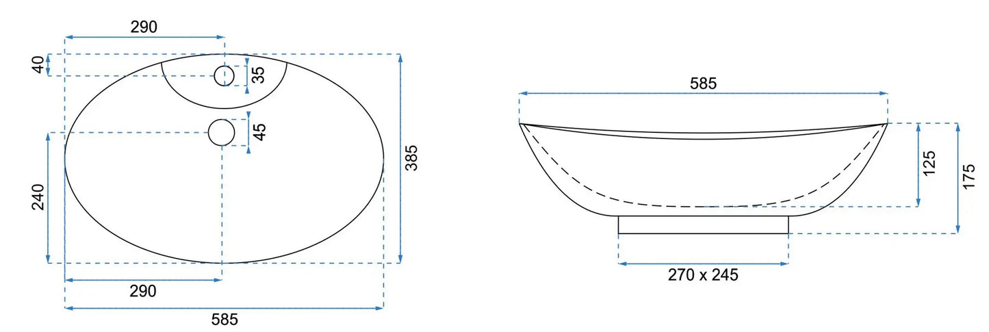 Waschtisch 50 cm Rosa-2 - Weiße Keramik