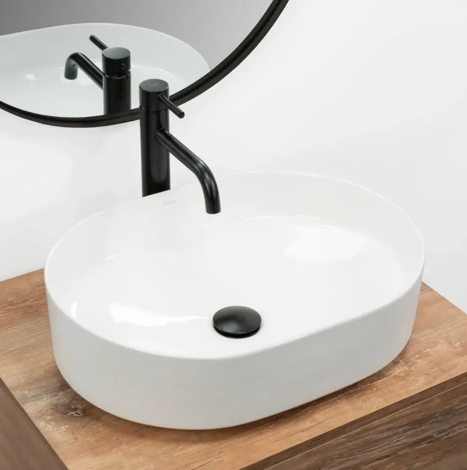 Aufsatzwaschbecken 60 cm Nadia - Weiße Keramik