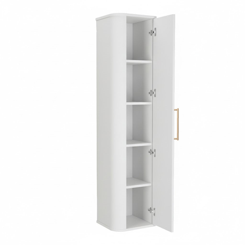 Bad Hochschrank 160 cm abgerundet Nola - Weiß