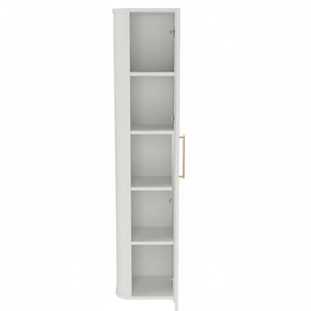 Bad Hochschrank 160 cm abgerundet Nola - Weiß