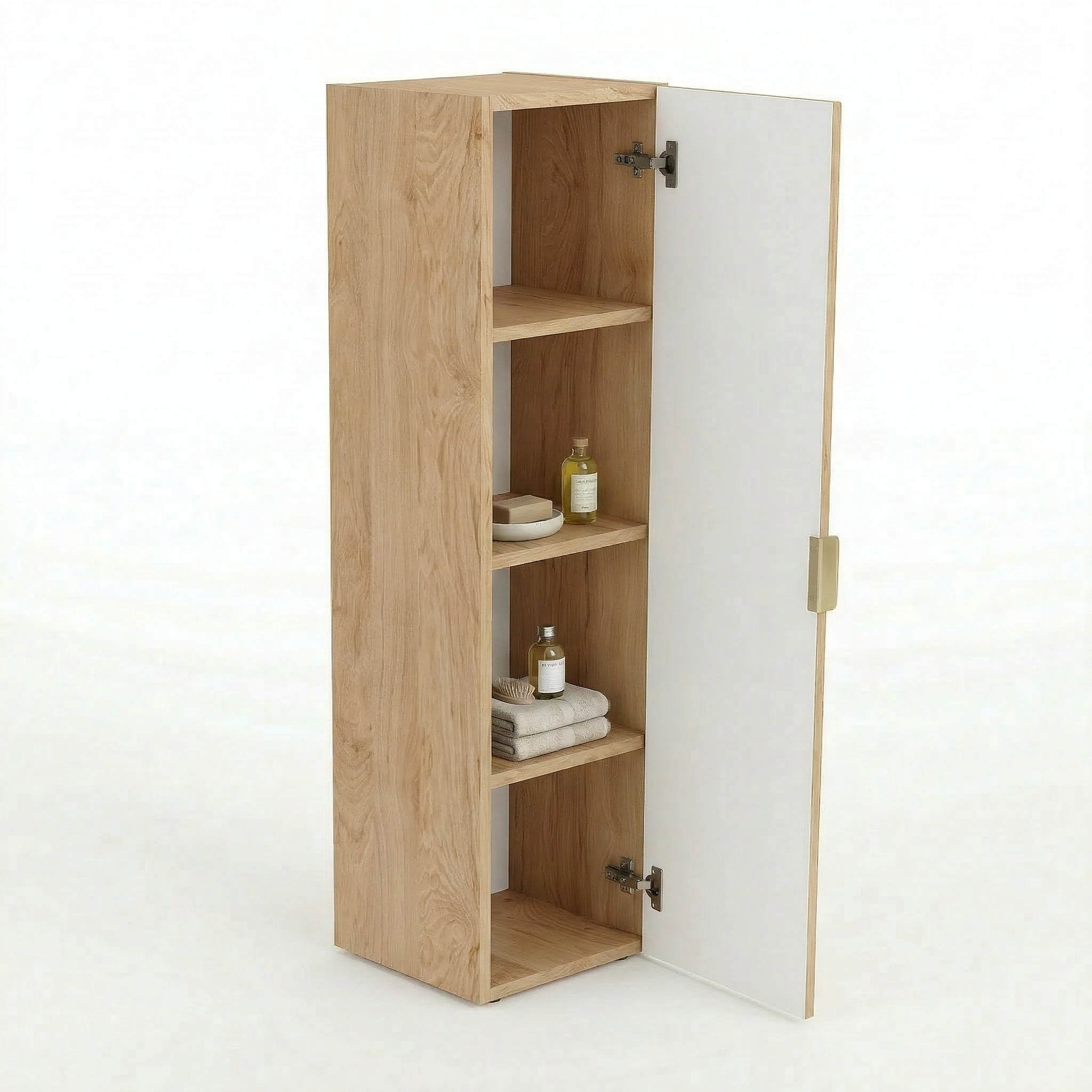 Bad Hochschrank 120 cm Willy - Kaschmir/Walnuss