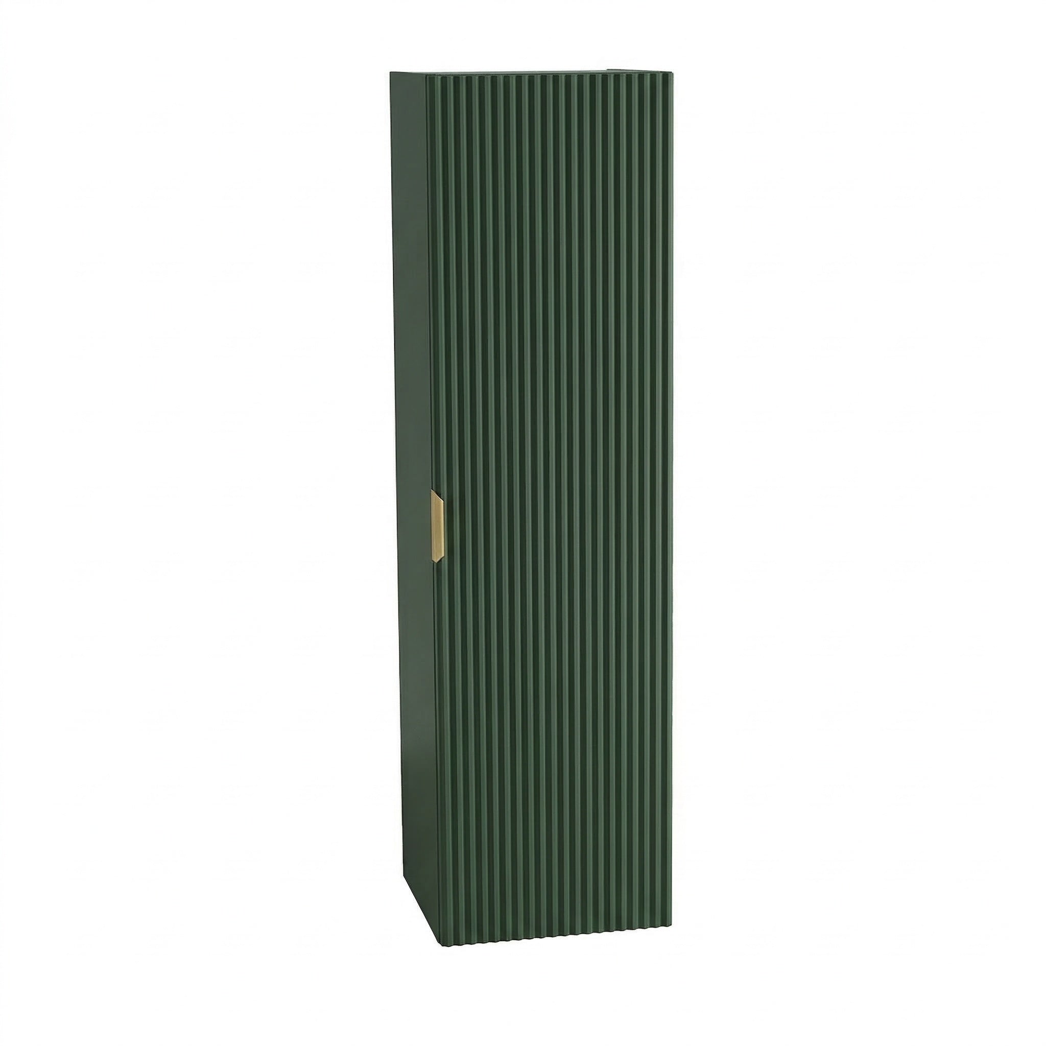 Badmöbel-Set: 60 cm Schrank mit Aufsatzwaschbecken, Bad Hochschrank, LED-Spiegel Willy - Salbei, Walnussplatte