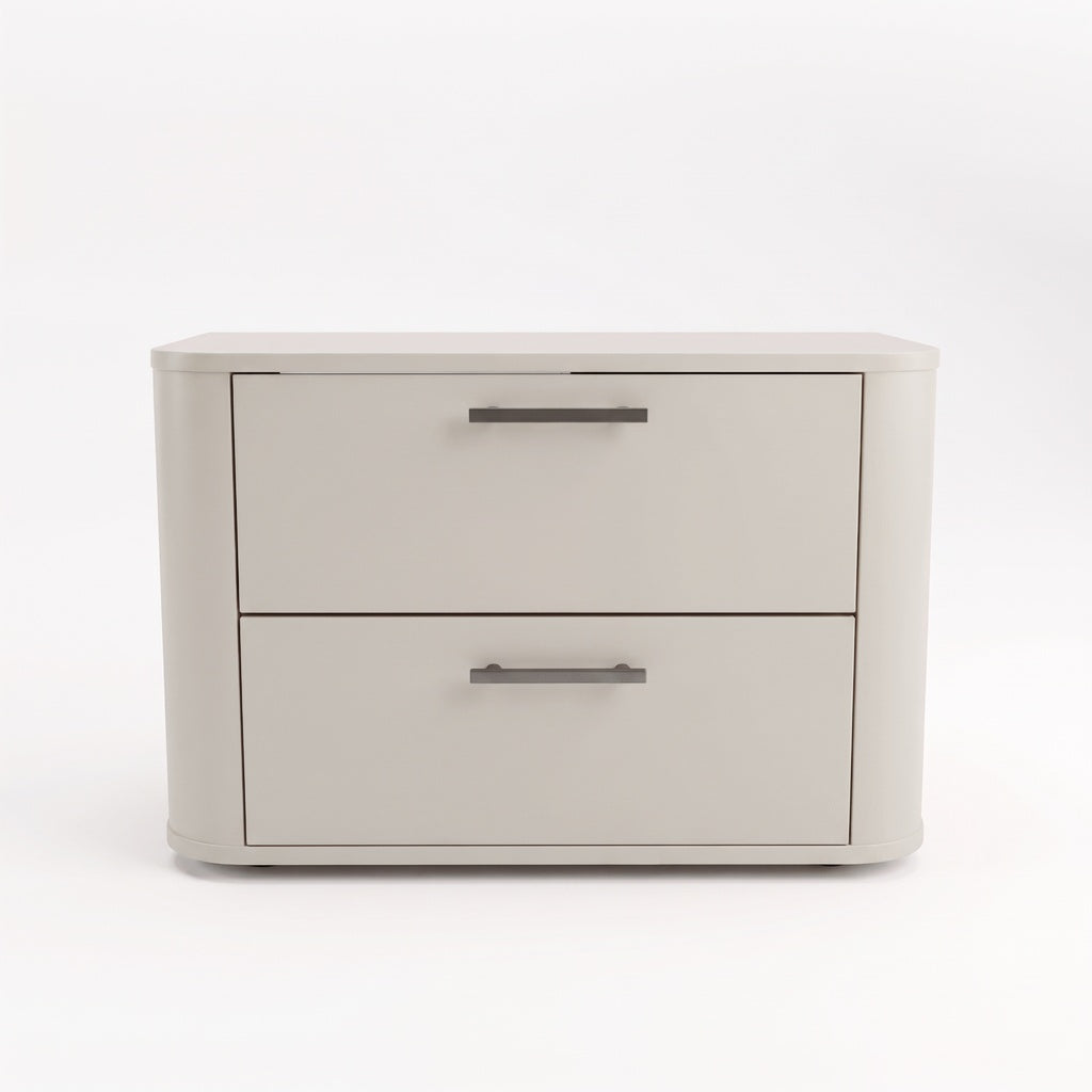 Waschtischunterschrank 80 cm mit 2 Schubladen, abgerundet Nola - Kaschmir