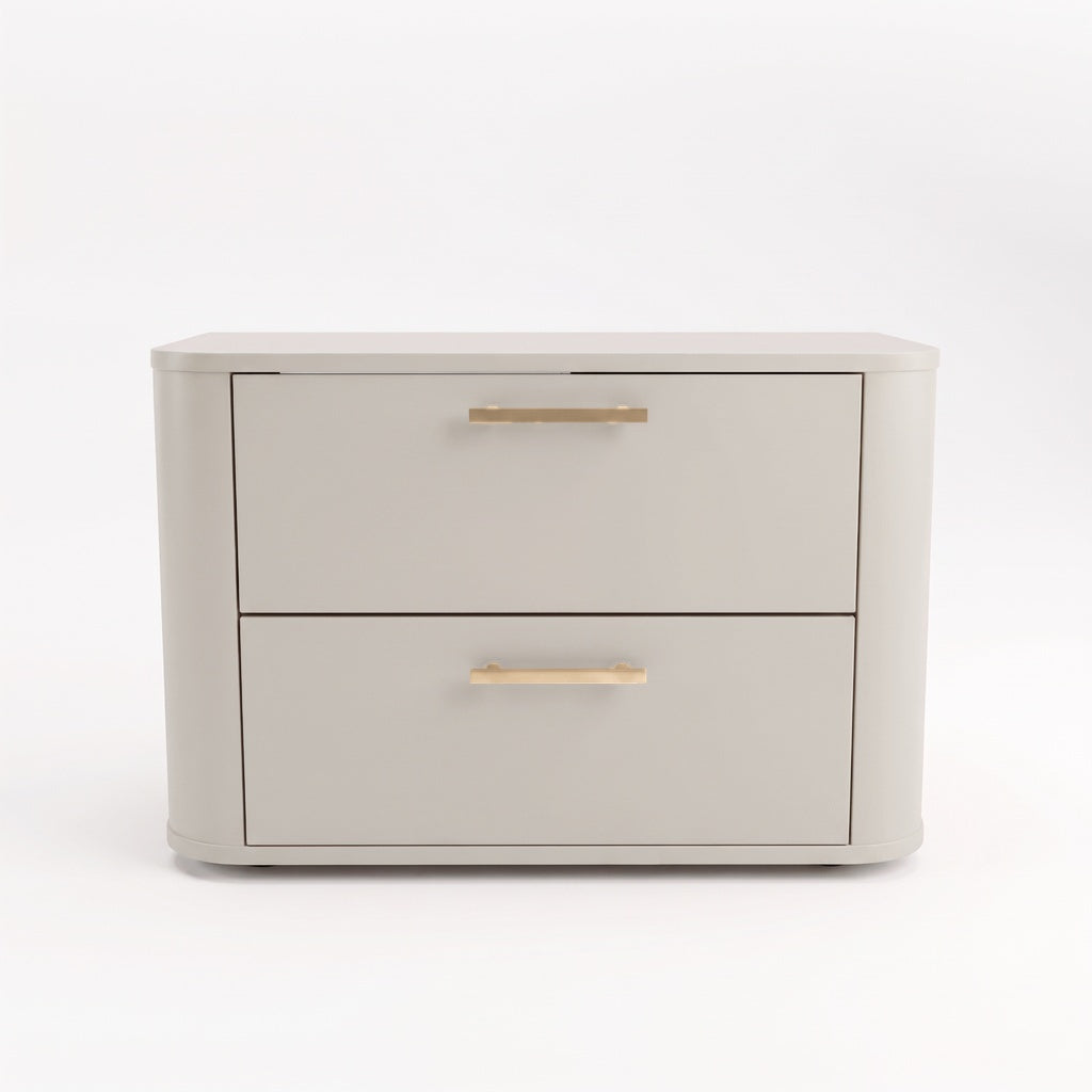 Waschtischunterschrank 80 cm mit 2 Schubladen, abgerundet Nola - Kaschmir