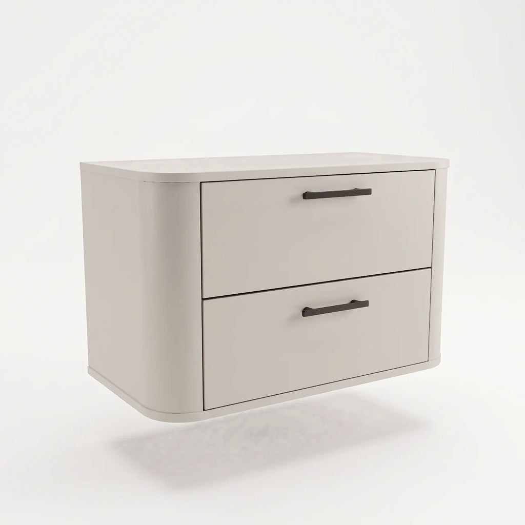 Waschtischunterschrank 100 cm mit 2 Schubladen, abgerundet Nola - Kaschmir