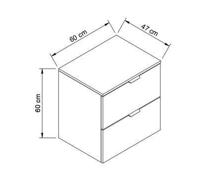 Waschtischunterschrank 60 cm Oli - Kaschmir