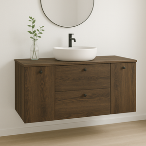 Waschtischunterschrank 120 cm mit 2 Türen und 2 Schubladen Beti - Walnuss Dunkel