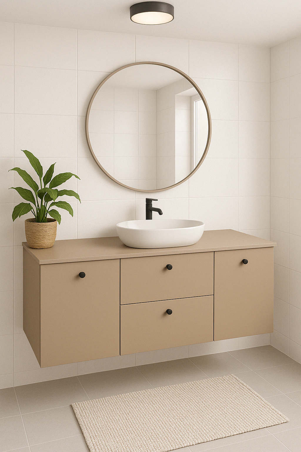 Waschtischunterschrank 120 cm mit 2 Türen und 2 Schubladen Beti - Cappuccino