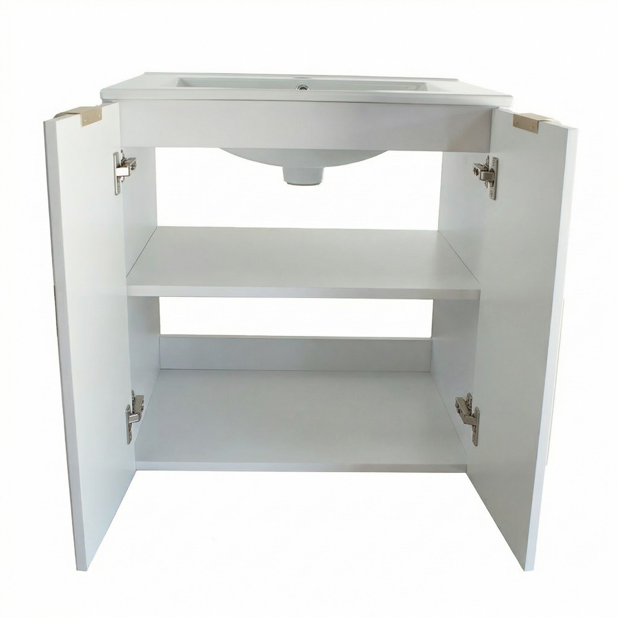 Waschtischunterschrank 60 cm mit Waschbecken, mit Türen Willy - Weiß