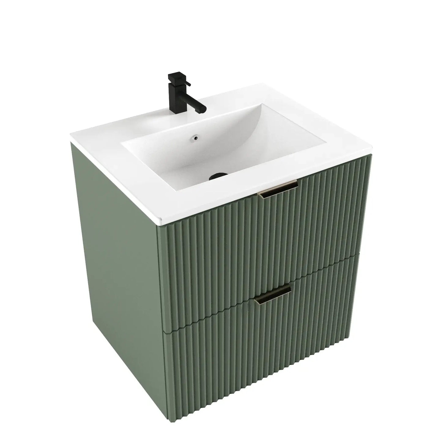 Waschtischunterschrank 60 cm mit Waschbecken Willy - Salbei