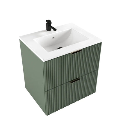 Waschtischunterschrank 60 cm mit Waschbecken Willy - Salbei