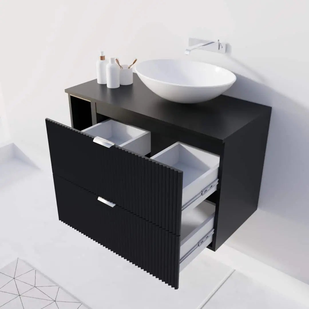 Waschtischunterschrank mit Regal 100 cm Willy - Schwarz
