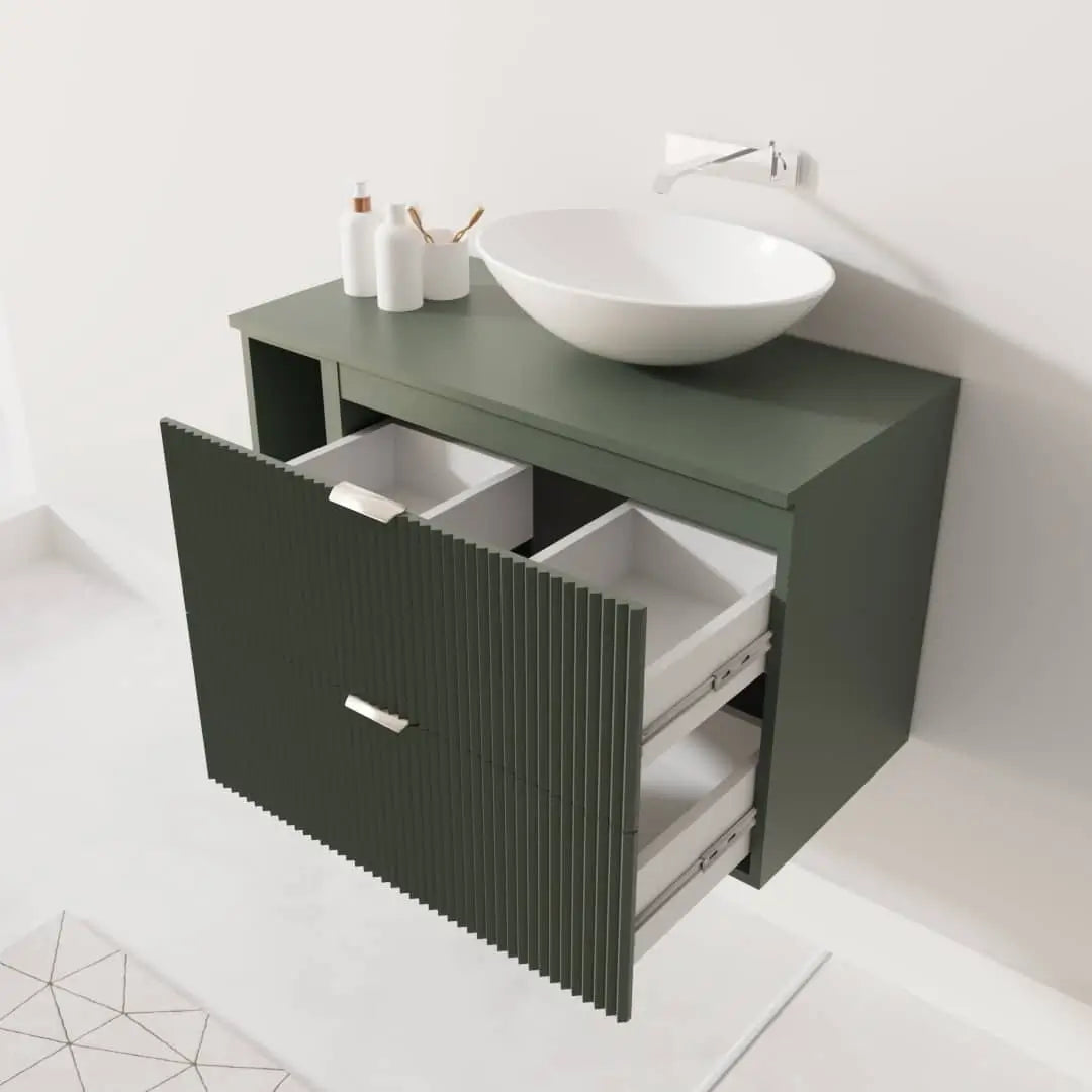 Waschtischunterschrank mit Regal 100 cm Willy - Salbei