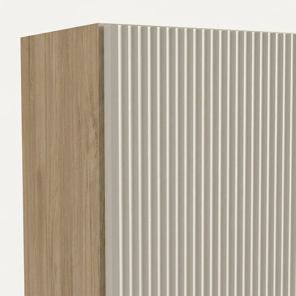 Hängender Badezimmerschrank, 30 cm, 1 Tür mit Einlegeboden Willy - Kaschmir/Walnuss