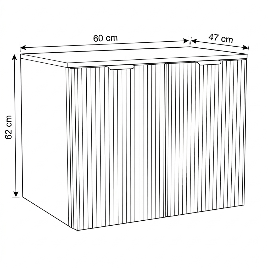 Waschtischunterschrank 60 cm mit Türen Willy - Schwarz