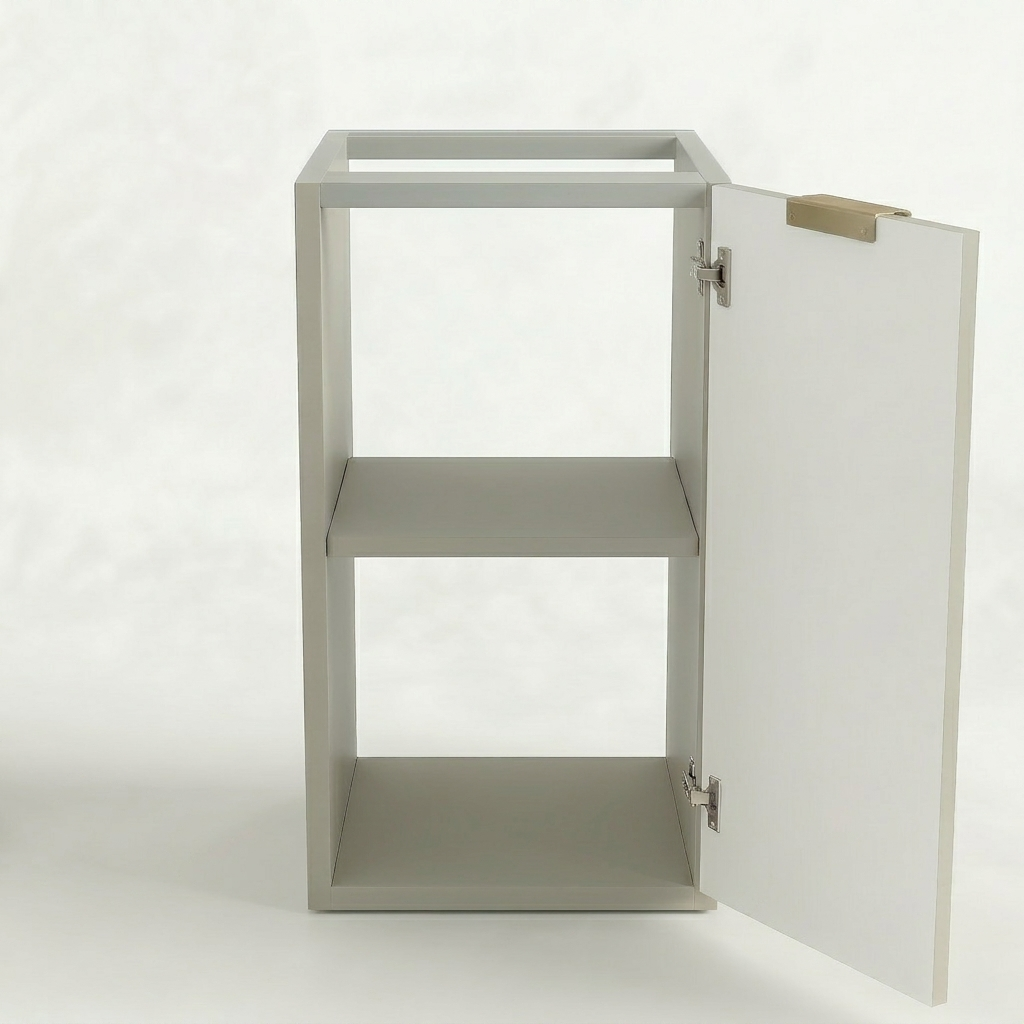 Badezimmerschrank 30 cm, geriffelte Fronten, 1 Tür Willy - Kaschmir