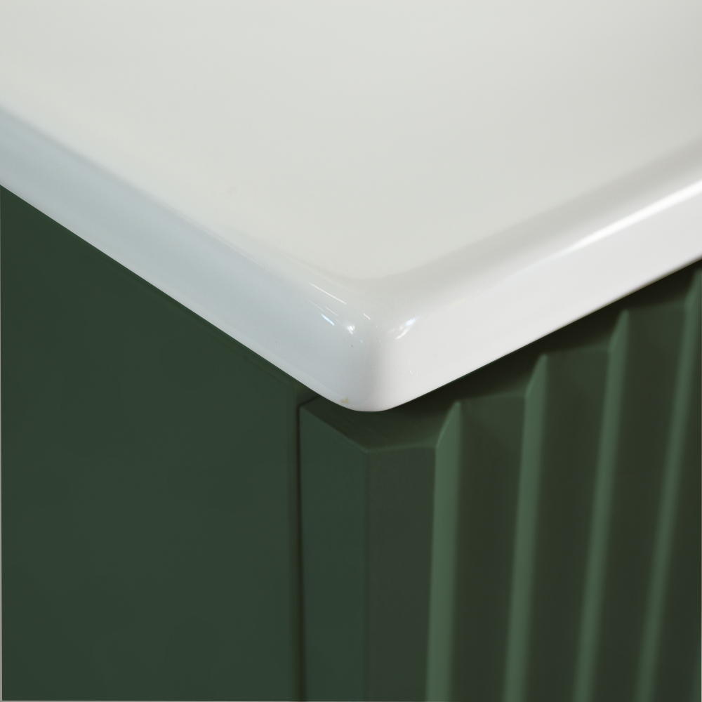 Waschtischunterschrank 60 cm mit Waschbecken, mit Türen Willy - Salbei