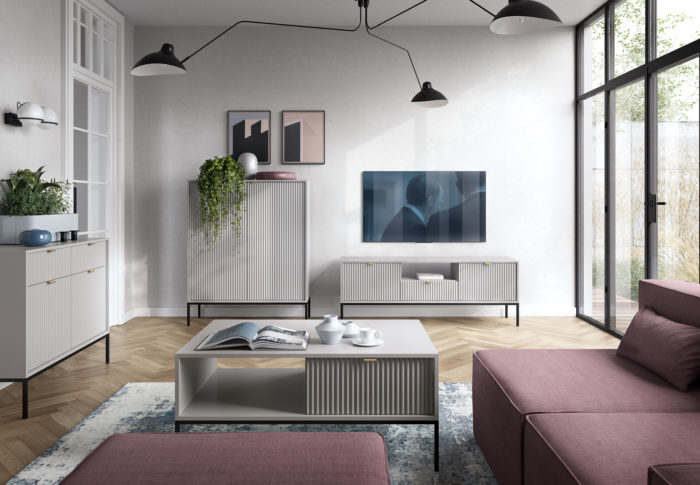 Nova Wohnzimmermöbel Kollektion in Grau, moderner Stil