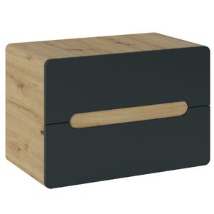 Waschbeckenunterschrank Schwarz / Holz mit Schubladen 80 cm