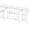 Sideboard Beige stehened mit 4 Schubladen ca. 200cm breite, modern stil