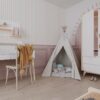 Kinderzimmer Kleiderschrank in Weiß mit Holz 100 cm breite mit Schubladen