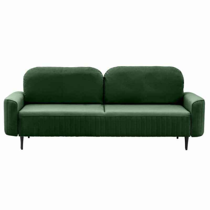 Sofa mit Schlaffunktion und Bettkasten Velours Grün Vena