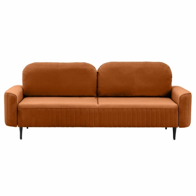 Sofa mit Schlaffunktion und Bettkasten Velours Kupfer Vena 2