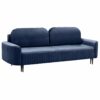 Sofa mit Schlaffunktion und Bettkasten Velours Marineblau Vena 2