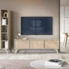 TV Schrank mit Türen, Sand Beige _Scandi-Fischgrät, goldene Griffe 158 cm Forest 9