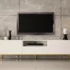 TV Schrank Weiß Hochglanz 190 cm breite mit golden beine