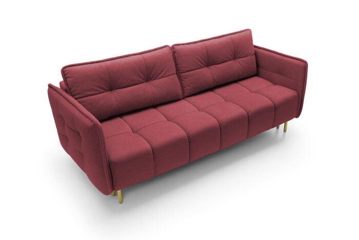 3-Sitzer-Sofa mit Federkernmatratze und Stauraum, Rotbraun, pflegeleichtem Velvet, Loki