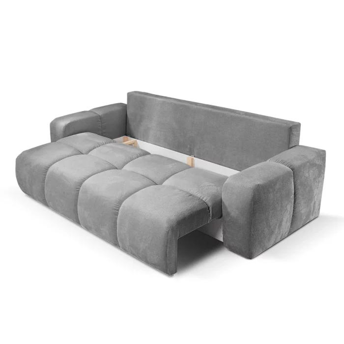Sofa mit Schlaffunktion und Staufach, grau