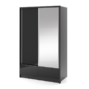 Garderobe 130 cm Aria schwarz ein Spiegel