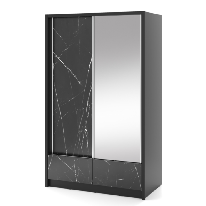 Kleiderschrank 130 cm Aria marmor ein Spiegel