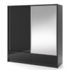 Kleiderschrank 200 cm Aria schwarz ein Spiegel